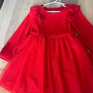 Cat & Jack Vibrant Red Ruffle Dress